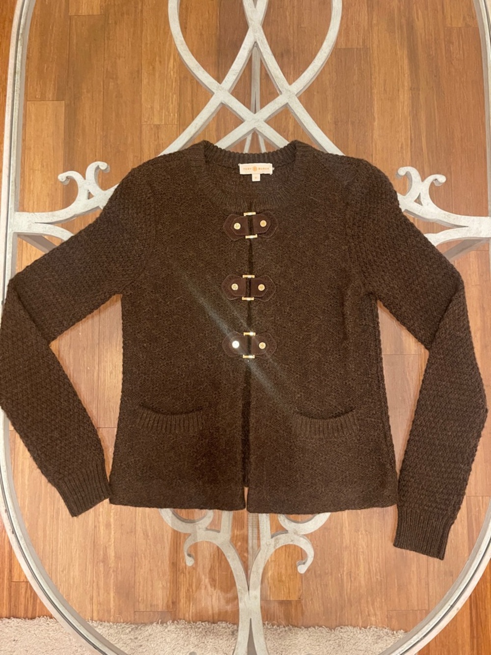 Tory Burch Dark Brown Toggle Cardigan